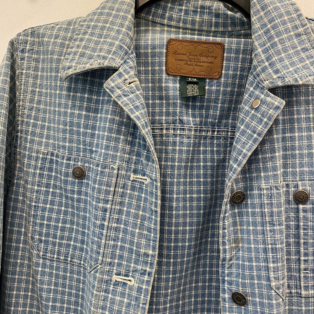 Blue Plaid polo Ralph denim Jacket